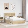 vidaXL Storage Bed with Drawer Sonoma Oak 140 x 200 cm Engineered Wood
