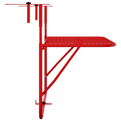 vidaXL Balcony Table Red 60x40 cm Steel