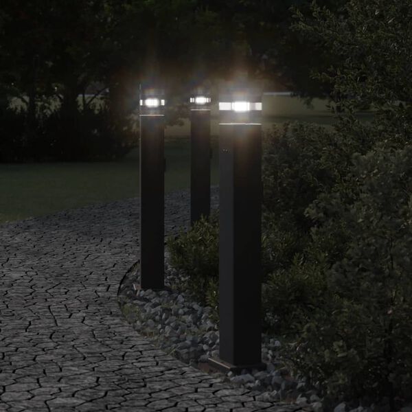 vidaXL Outdoor Floor Lamp with Outlet Black 80 cm Aluminium