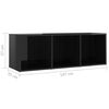 vidaXL 4 Piece TV Cabinet Set High Gloss Black Engineered Wood