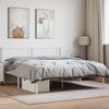 vidaXL Metal Bed Frame without Mattress with Headboard White 140x190cm
