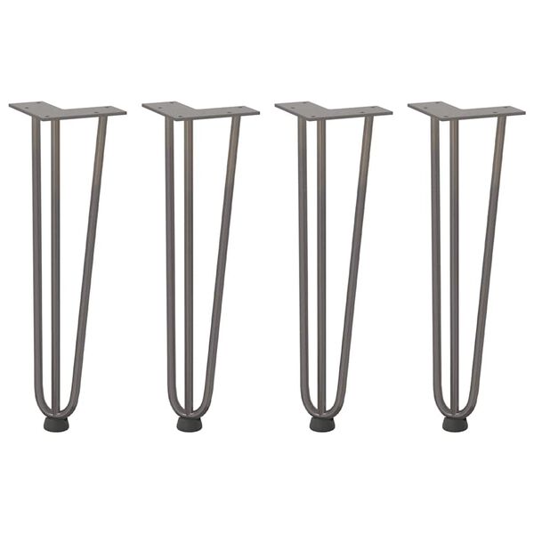 vidaXL Hairpin Legs for Coffee Table 4 pcs Natural Steel 42 cm Solid Steel