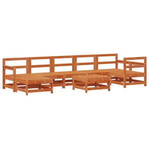 vidaXL Garden Lounge Set 8 pcs Wax Brown Solid Pine Wood