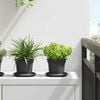 vidaXL Round Flower Pot 6 pcs Black &Oslash; 12.5 x 10 cm Plastic