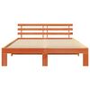 vidaXL Bed Frame with Headboard Wax Brown 150 x 200 cm Solid Pine Wood