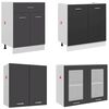 vidaXL 4 Piece Kitchen Cabinet Set with Worktop Grey Engineered Wood