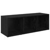 vidaXL TV Cabinet Set 2 pcs Black Oak 37 x 35 x 107cm Engineered Wood