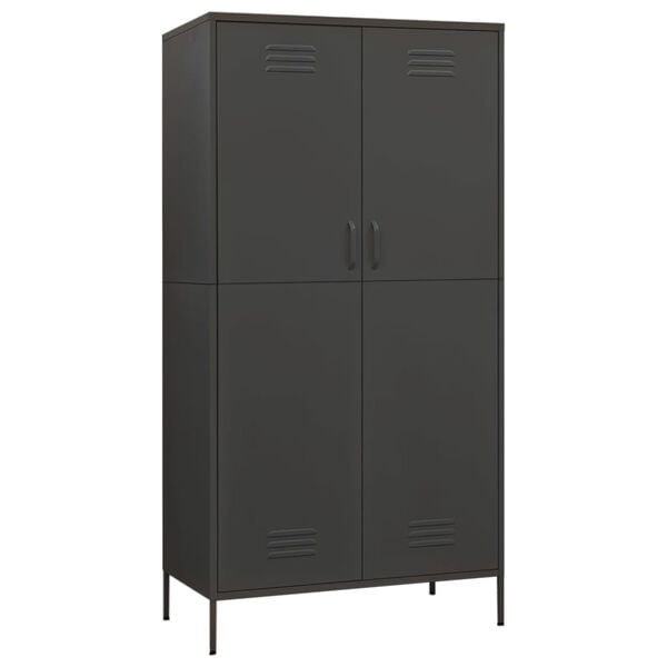 vidaXL Wardrobe Anthracite 90x50x180 cm Steel