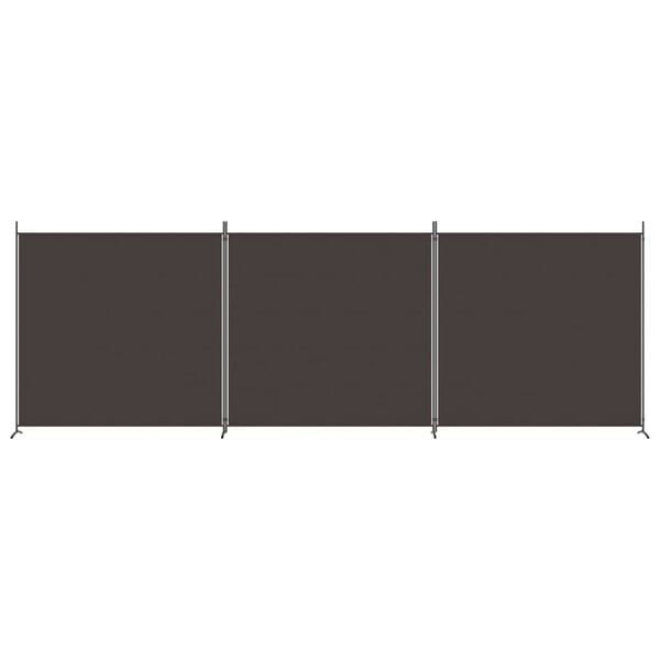 vidaXL 3-Panel Room Divider Brown 525x180 cm Fabric