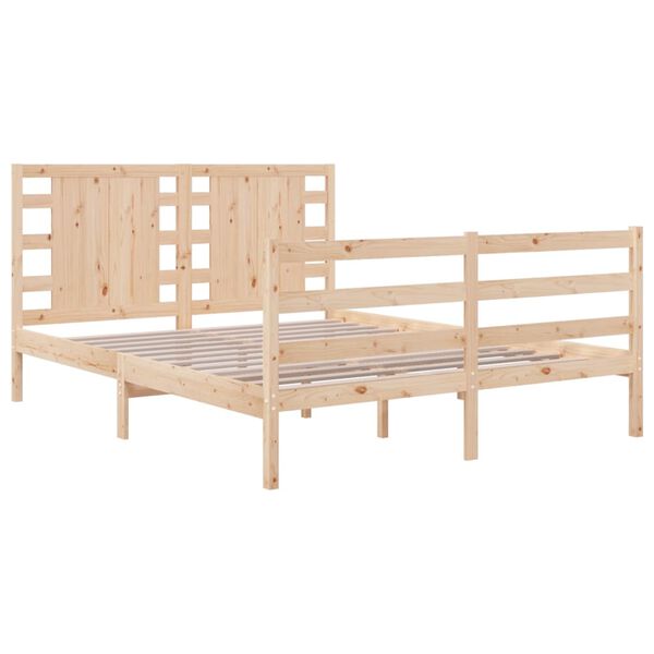 vidaXL Bed Frame without Mattress 120x190 cm Small Double Solid Wood Pine