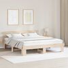 vidaXL Bed Frame with Headboard Natural 200 x 200 cm Solid Pine Wood