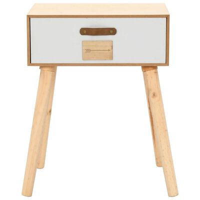 vidaXL Bedside Table with a Drawer 44x30x58.5 cm Solid Pinewood