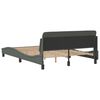 vidaXL Bed Frame "Dover" Dark Grey 135x190 cm Double Fabric