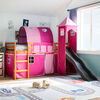 vidaXL Kids' Loft Bed with Tower Pink 80x200 cm Solid Wood Pine