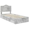 vidaXL Storage Bed Concrete Grey 75 x 190 cm Engineered Wood
