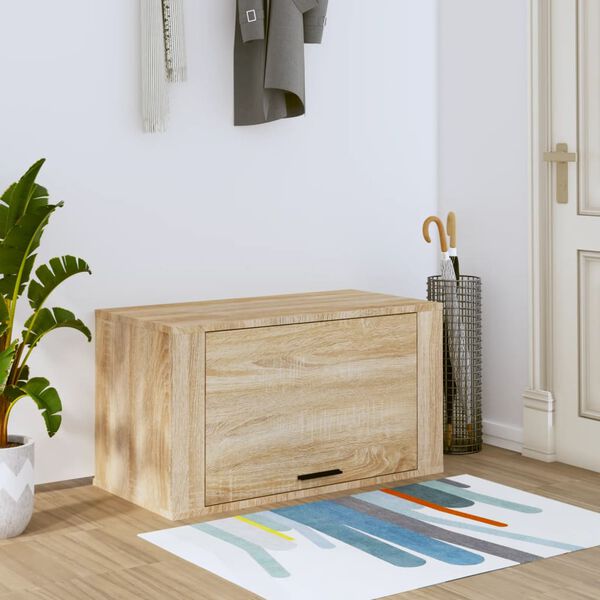 vidaXL Wall-mounted Shoe Cabinet Sonoma Oak 70x35x38 cm Engineered Wood