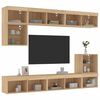 vidaXL 8 Piece TV Wall Units with LED Sonoma Oak Engineered Wood
