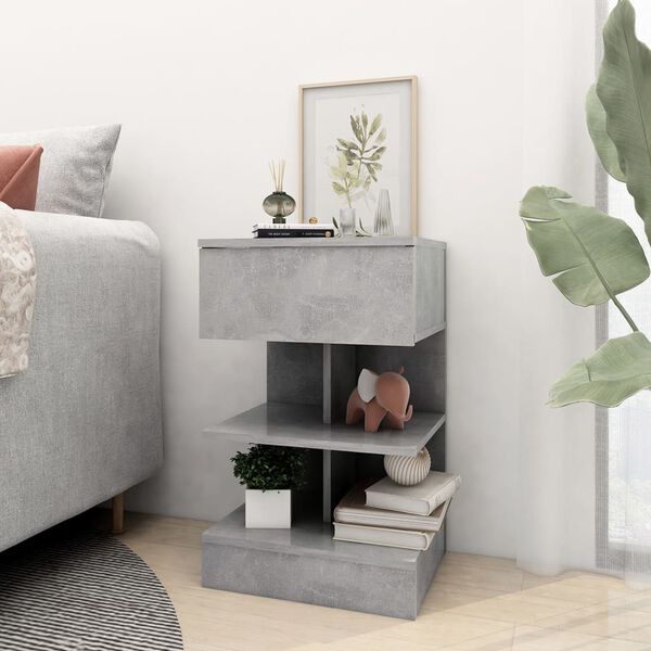 vidaXL Bedside Cabinets 2 pcs Concrete Grey 40x35x65 cm