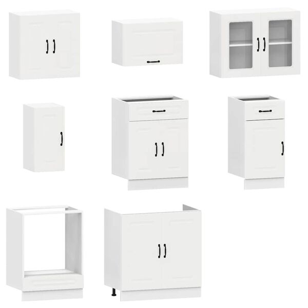 vidaXL 8 Piece Kitchen Cabinet Set Kalmar White Engineered Wood