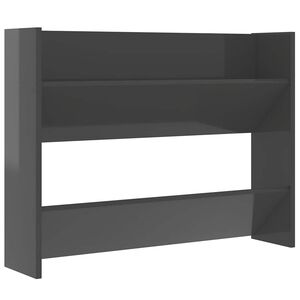 vidaXL Wall Shoe Cabinet | High gloss grey | Engineered wood | Compact