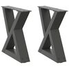 vidaXL Coffee Table Legs 2 pcs Anthracite 30x(30-31.3) cm Steel