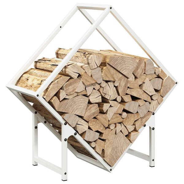 vidaXL Firewood Rack White 60x25x60 cm Cold-rolled steel