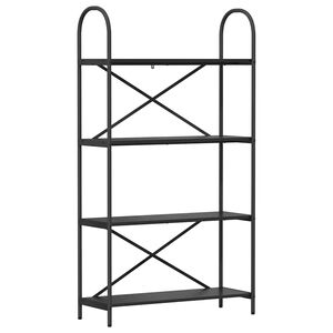 vidaXL Bookshelf 4-Tier 80 x 30 x 146 cm Engineered wood Black Oak
