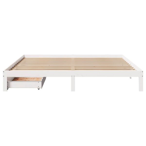 vidaXL Bed Frame with Drawers without Mattress White 200x200 cm