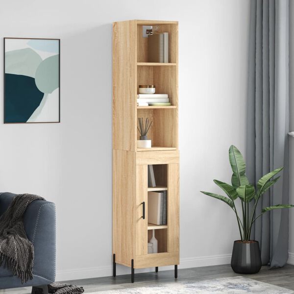 vidaXL Highboard Sonoma Oak 34.5x34x180 cm Engineered Wood