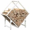 vidaXL Firewood Rack White 50x25x50 cm Cold-rolled steel