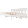 vidaXL Bed Frame without Mattress White 150x200 cm King Size Solid Wood Pine