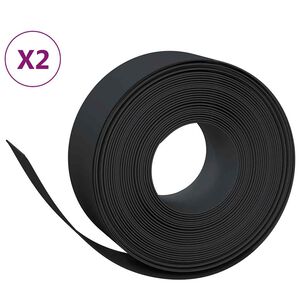 vidaXL Garden Edgings 2 pcs Black 10 m 20 cm Polyethylene
