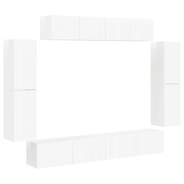 vidaXL TV Cabinet 8 pcs High Gloss White