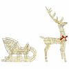 vidaXL Reindeer Pull Sleigh Warm white 70 x 26 x 128.5 cm PET