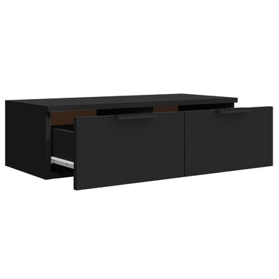 vidaXL Wall Cabinet Black 68x30x20 cm Engineered Wood