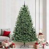 vidaXL Artificial Hinged Christmas Tree Green 240 cm PVC and Metal