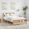 vidaXL Bed Frame with Headboard Brown 120 x 190 cm Engineered Wood