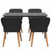 vidaXL Garden Dining Set with Cushion 5 pcs Black Poly Rattan