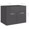 vidaXL 2 Piece Bathroom Furniture Set High Gloss Grey Engineered Wood