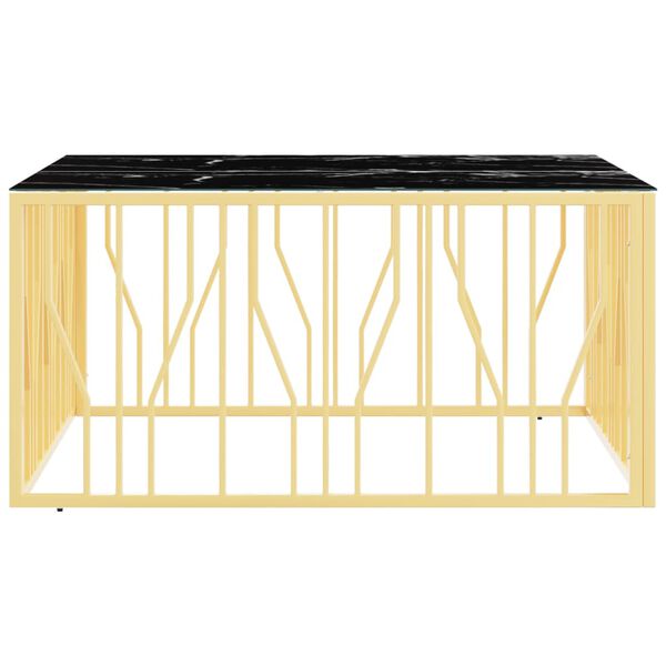 vidaXL Coffee Table Gold 100x100x50 cm Stainless Steel and Glass
