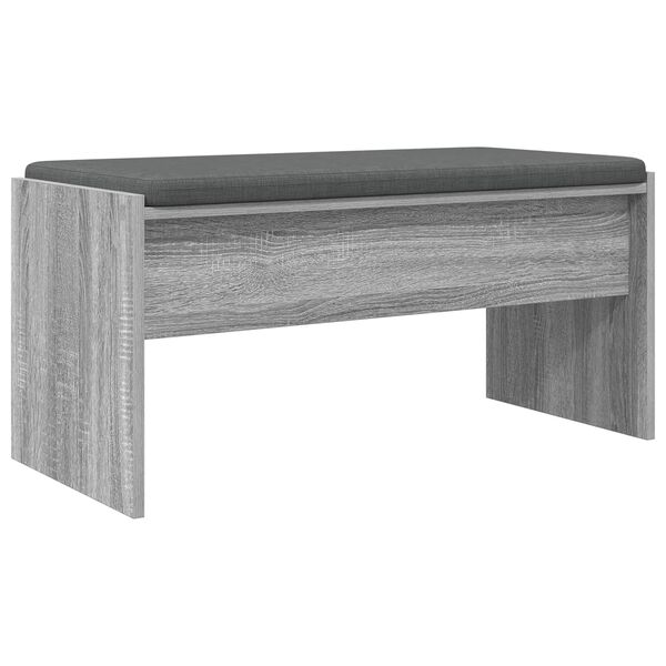 vidaXL Hall Bench with Cushion Grey Sonoma 83 x 38 x 40 cm