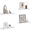 vidaXL Wall Shelf 4 pcs White Marble 60 x 9 x 3 cm Engineered Wood