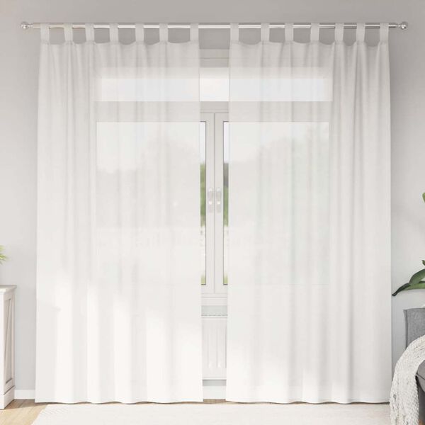 vidaXL Voile Curtains with Loops 2 pcs White 140x225 cm