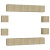 vidaXL 10 Piece TV Cabinet Set Sonoma Oak Engineered Wood