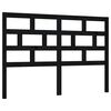 vidaXL Bed Headboard | Black | Solid Pine Wood | 166 cm x 4 cm x 100 cm | Sturdy