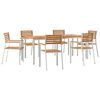 vidaXL GardenDiningSet 7 pcs Brown SolidTeakwood