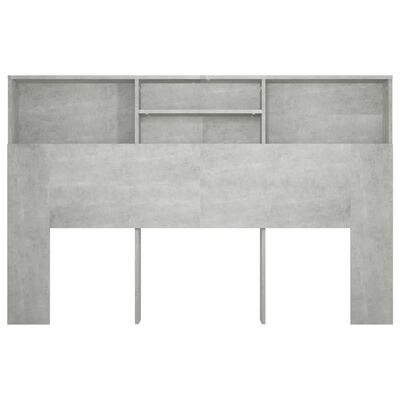 vidaXL Headboard Cabinet Concrete Grey 160x19x103.5 cm
