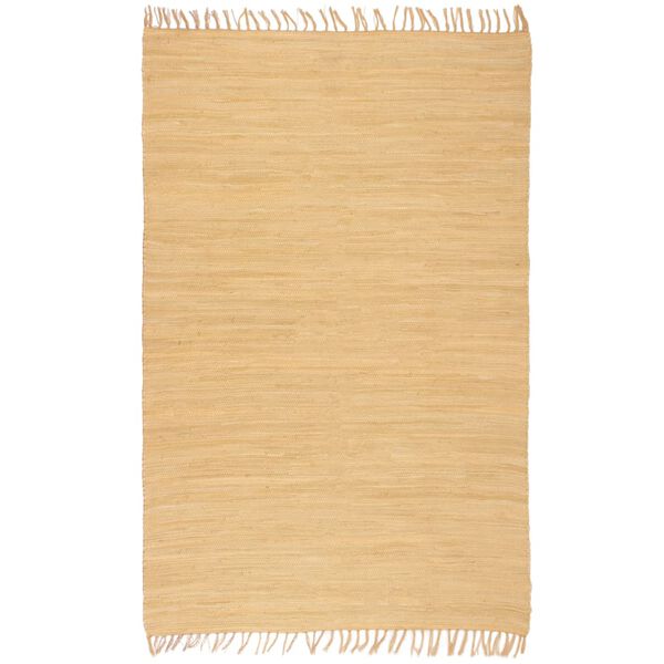 vidaXL Hand-woven Chindi Rug Cotton 200x290 cm Beige