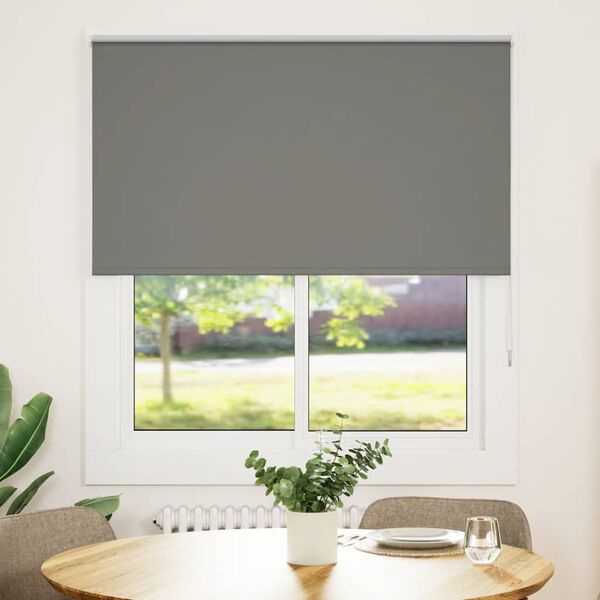 vidaXL Roller Blind Blackout Grey 125x150 cm Fabric Width 121.6 cm Polyester