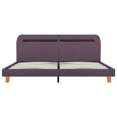 vidaXL Bed Frame with LED Taupe Fabric 150x200 cm King Size